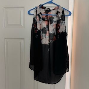 H&M Multicolor Floral Dress - Black, Red, White size 4